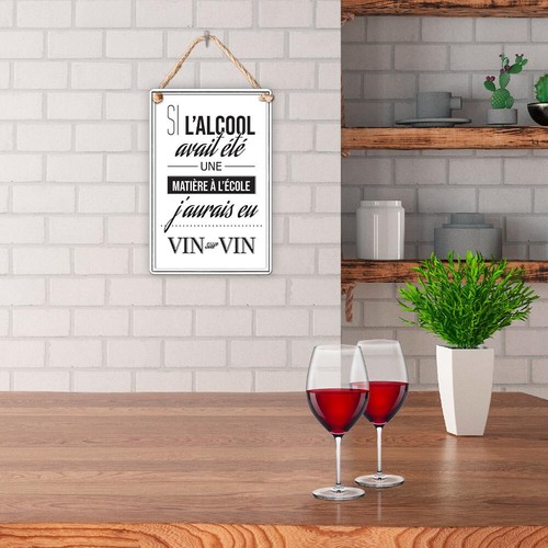 Plaque métal citation alcool - plaque,