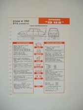 fiche technique RTA n° 250 CITROËN ID 19 B