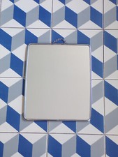 MIROIR de BARBIER VINTAGE mural chaînette 15X30 cm DESIGN 1920-50 60 1960-métal