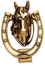 Heurtoir À Tête De Cheval Laiton Poli Portail Extérieur À L'Intérieur
