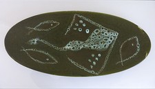 GRAND PLAT EMAILLE A LA RAIE