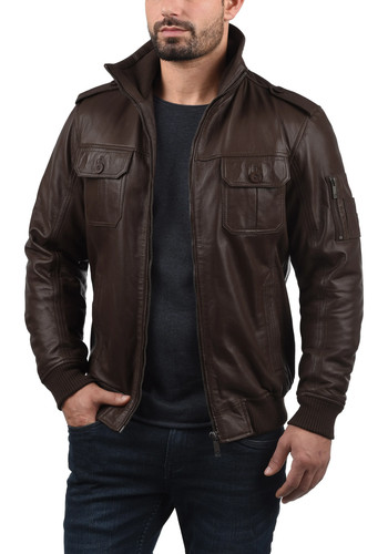 Blouson cuir bombardier - , marron