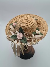 Chapeau en paille fleuri pour