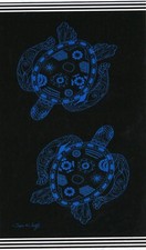 DRAP DE BAIN, SERVIETTE DE PLAGE - TORTUES - 90X170 cm COTON+POLYESTER C. 74 23