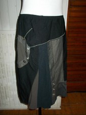  Jupe bi-matières noir/gris