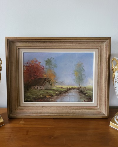 Paysage huile sur toile - paysage, signe