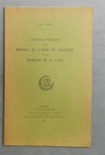 ÉDITION PRINCEPS DES POÉSIES DE L'ABBÉ DE CHAULIEU & DU MARQUIS DE LA FARE 1932 