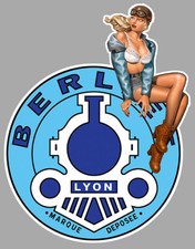BERLIET right Pin up droite Sticker vinyle laminé