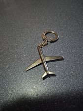 PORTE-CLES - Avion 3D Métal, CHOCOLAT LANVIN Dijon 1960s - Vintage