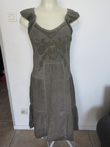 Robe grise soie cop - grise, copine