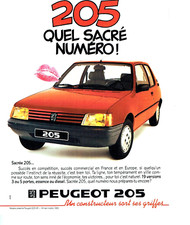 publicité Advertising 0823  1985 Peugeot 205 sacré numéro