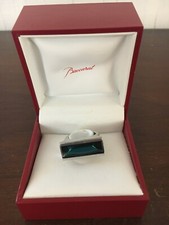 1 bague barrette irisée bleue en cristal de Baccarat