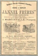 1907 Jannel Frères Ingénieurs Machines Agricoles à Martinvelle (88) Pub Ancienne