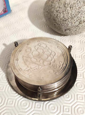 6 Sous verres plaqué argent grappe de raisins vintage
