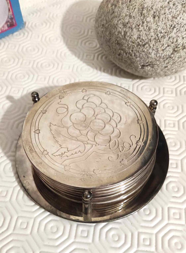 Sous verres plaqué argent - 6,