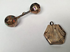 Lot 2 HOCHETS ARGENT Massif Nourisson Bebe Enfant Clochette Grelot Ancien E29