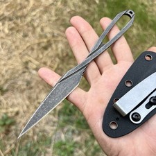 Jolie Petit Couteau Lape Fixe D2 Noir Collection Étui Kydex Edc Custom #314