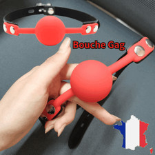 Silicone Collier Bouche Baillon Balle Soumission Bondage Collier Fétiche BDSM