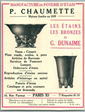 CHAUMETTE POTERIE D'ETAIN