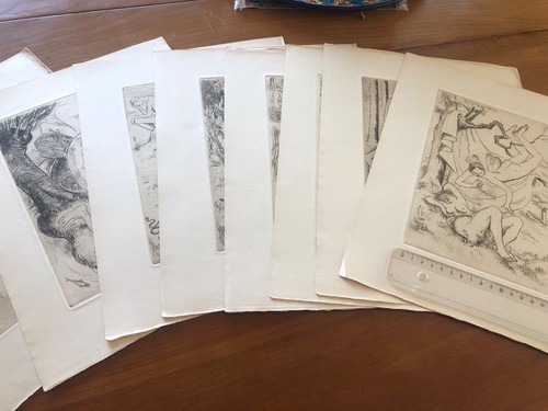 Lot gravures érotiques - de, 8