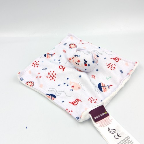 Doudou plat ours - , rouge