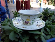 Tasse Bol à thé Café Déjeuner Moustiers L C  Handpainted France Motif VINTAGE