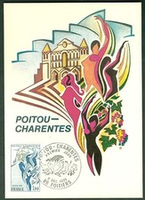 CARTES 1ER JOUR MAXIMUM  POITOU - CHARENTES 06 /12 /1975 N° 46
