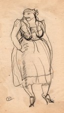 Picart Le Doux Charles / Femme de Montmartre / deux dessins originaux