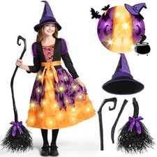 Costume de sorcière orange et