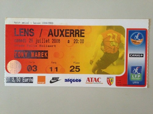 Ticket match lens auxerre - ticket,