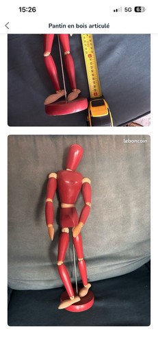 Pantin articulé bois très - articulé, en