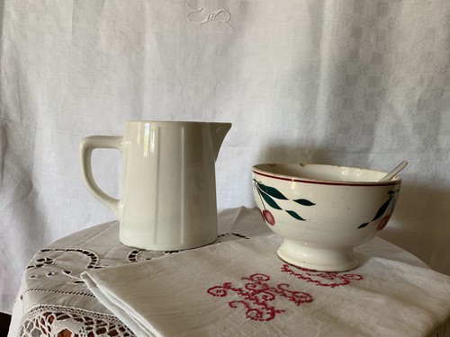 Ancien pot lait blanc - ancien,