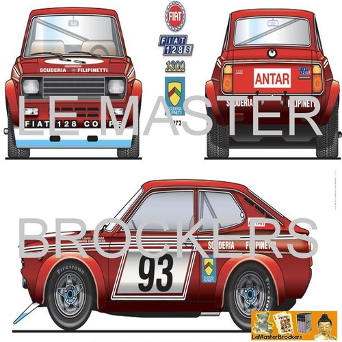 Fiat 128 coupe poster - fiat,
