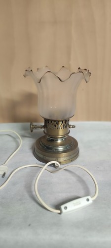 Lampe vintage laiton verre - lampe, et