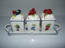 lot 3 pots à confiture + 1 plateau villeroy & boch cottage charm / état neuf