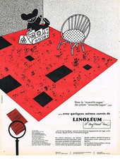 PUBLICITE ADVERTISING  1962   LINOLEUM   revetement de sol