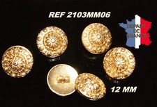 7 BOUTONS METAL DORÉS ÉTOILE BOMBÉE SUR PIED 7 DE DIAM 12 MM REF 2103MM06