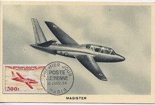 Carte-maximum France PA n°32 Avion Fouga Magister (37150)