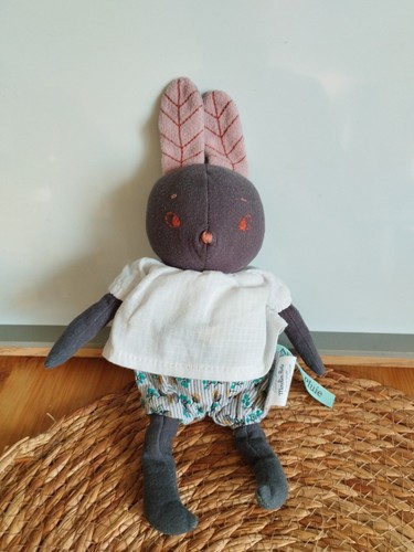 Doudou peluche lapin marron