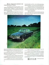 Publicité Advertising 0122  1970   Rover  2000 TC  &  Castrol