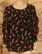 TUNIQUE IMPRIMÉE OISEAU « CLAUDIE PIERLOT - PARIS » UK 12 / US 8 / FR 40