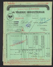 PARIS (XI°) ACCESSOIRES /  TUYAUX Coudés de FUMEE "TOLERIE INDUSTRIELLE" 1937