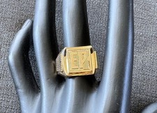 Chevalière massive or massif 18 carats - bague homme - monogramme EP- taille 62