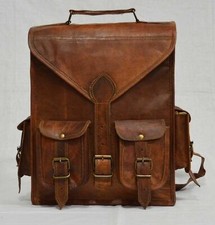 Sac à dos 15" en cuir souple et durable sac vintage femme voyage marron bando...