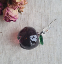 ANCIENNE GROSSE PAMPILLE LUSTRE FRUIT EN VERRE MURANO POMME