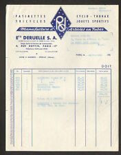 PARIS (XVII°) USINE d'ARTICLES en TUBE / JOUET PATINETTE TRICYCLE "Ets DERUELLE"