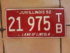 Ancienne Plaque En Tôle D' Immatriculation De Voiture U.S Jun Illinois 