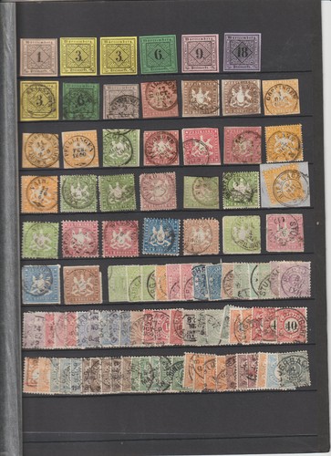 Timbres allemagne wurtemberg - allemagne,