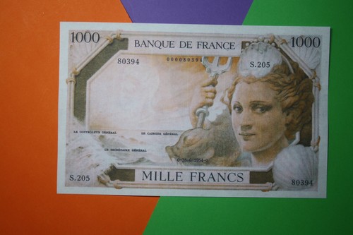 1000 francs amphitrite 1954