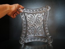 Ancien dessous de plat garde nappe cristal pressé moullé Baccarat diamant
